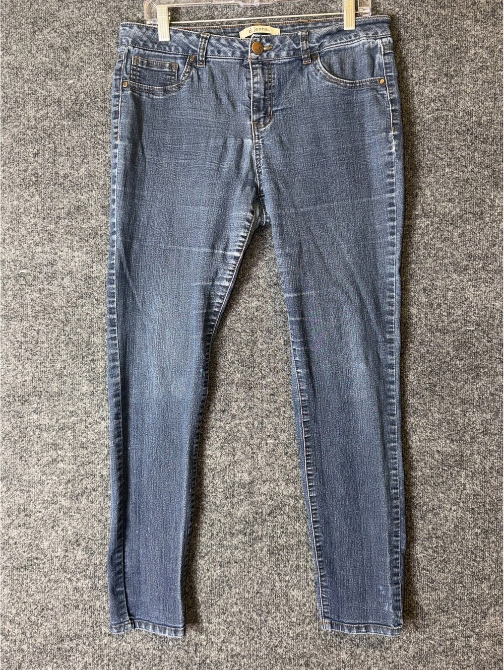 d.jeans Womens 14 Skinny Denim Jeans Medium Wash Stretch Ankle Casual